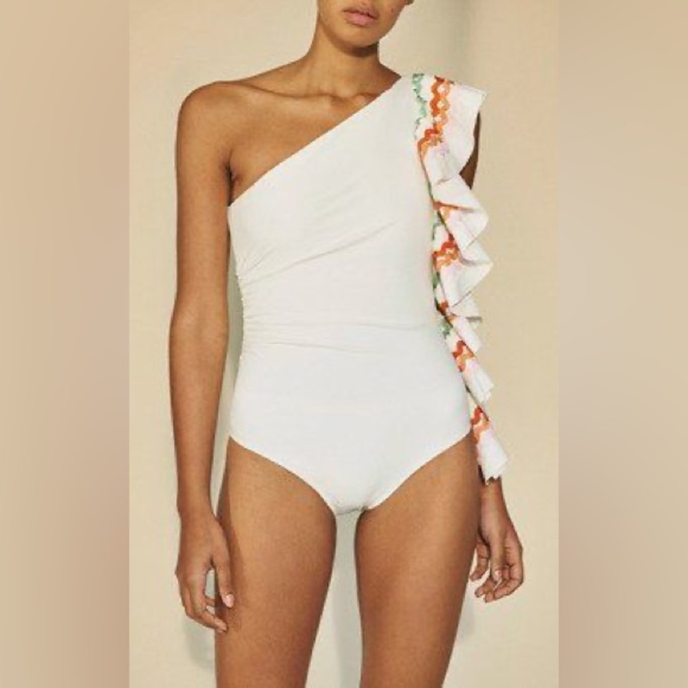 Paper London | Coconut Swimsuit Carvi-co Vita Ruffle One Piece NEW Size S